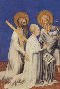 The Duc de Berry between his parron saints andrew and John the Baptist (mk08) Andre Beauneveu